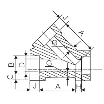Stainless Steel Forged Fittings NPT &45 °Tee2